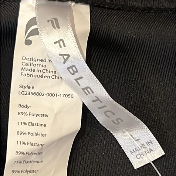 NWT Fabletics Solid Black Atlantis High-Waisted Athletic Leggings Workout Sz L - Picture 4 of 11